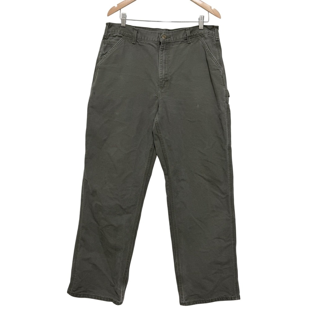 Men's Vintage Carhartt B11 MOS Canvas Duck Carpenter Loose Pants Size 36x30 Y2K